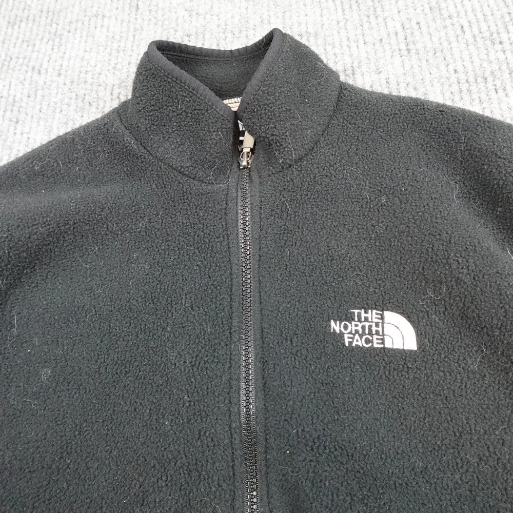 Vintage North Face Vest Mens Medium Black Fleece Full Zip Outdoor Hiking USA